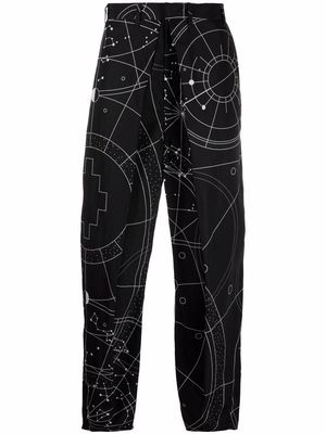 Marcelo Burlon County of Milan all over Astral pleated chinos - Black