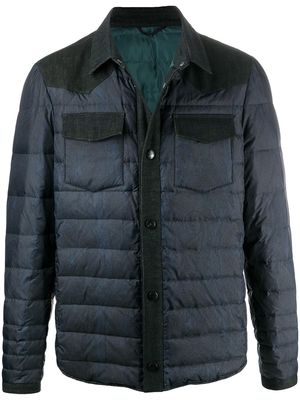 ETRO quilted bomber jacket - Blue