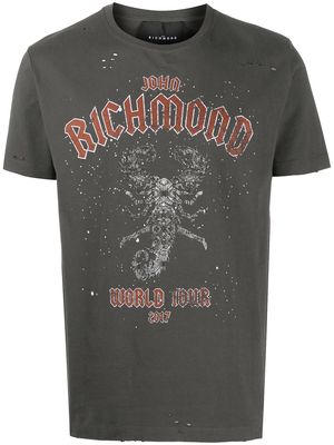 John Richmond World Tour print cotton T-shirt - Grey