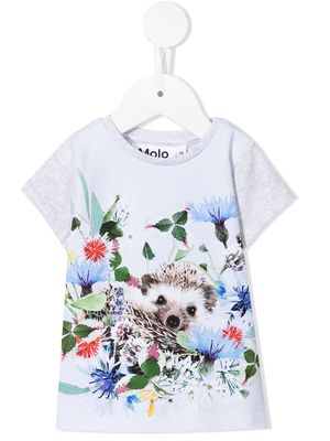 Molo floral-print organic-cotton T-Shirt - Grey