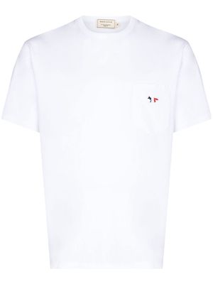 Maison Kitsuné embroidered logo T-shirt - White
