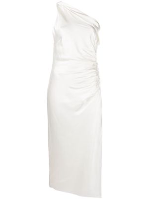 Michelle Mason asymmetric gathered dress - White