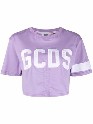 Gcds logo-print cropped T-shirt - Purple