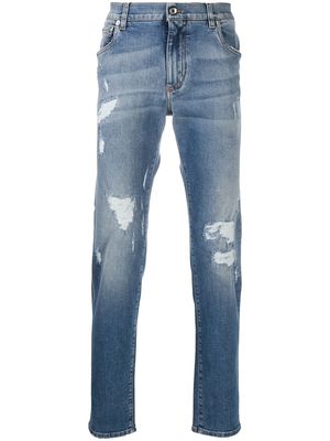 Dolce & Gabbana ripped straight-leg jeans - Blue