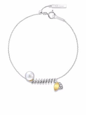 TASAKI 18kt gold M/G TASAKI Floret diamond akoya pearl bracelet - Silver