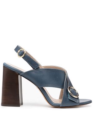 Tila March Galice leather slingback sandals - Blue