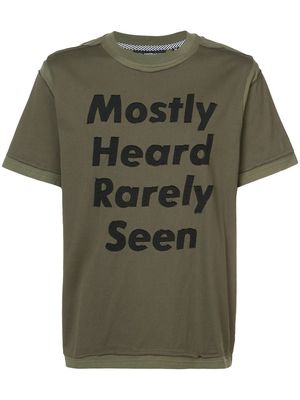 Mostly Heard Rarely Seen deconstructed logo print T-shirt - Green