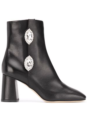 Giannico Julie crystal ankle boots - Black