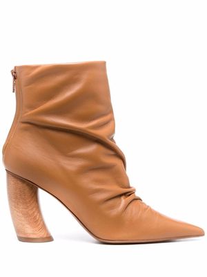 Angelo Figus pointed toe ankle boots - Brown