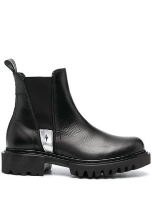 Cesare Paciotti metallic-trim leather ankle boots - Black