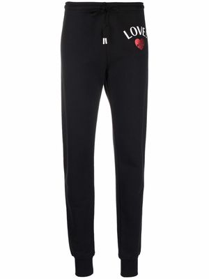 Love Moschino logo-print cotton track pants - Black