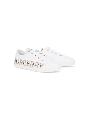 Burberry Kids Icon Stripe logo low-top sneakers - White