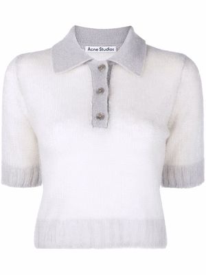 Acne Studios sheer knitted polo shirt - Grey
