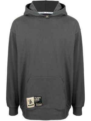 izzue logo-print hoodie - Grey