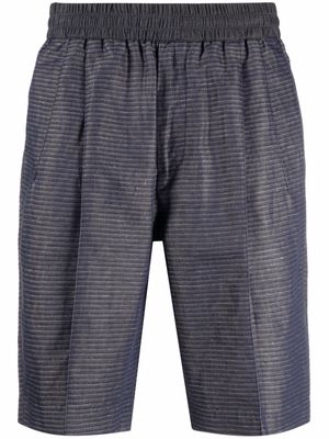 Emporio Armani striped elasticated-waist bermuda shorts - Blue