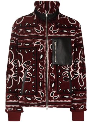 AMIRI Bandana print fleece jacket - Red
