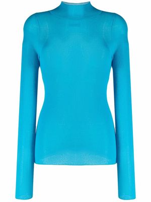 Nina Ricci funnel-neck knitted top - Blue