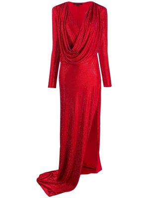 Philipp Plein long-sleeve wrap dress - Red