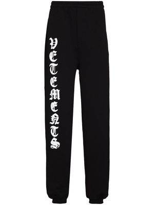 VETEMENTS Anarchy logo track pants - Black