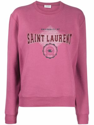 Saint Laurent University of Saint Laurent print sweatshirt - Pink