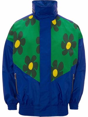 JW Anderson floral-panel track jacket - Blue