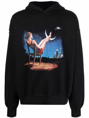 MISBHV Blue Moon print hoodie - Black