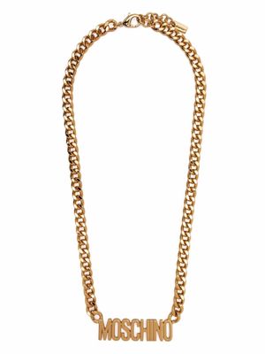 Moschino logo-lettering chain necklace - Gold