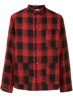 Bergfabel plaid printed shirt jacket - Red