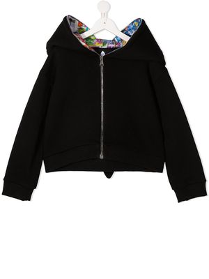 DUOltd hanging strap zip-up hoodie - Black