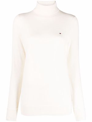 Tommy Hilfiger embroidered-logo turtleneck jumper - Neutrals