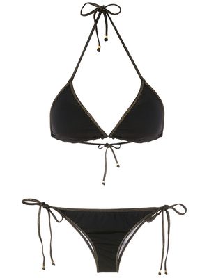 Amir Slama metallic detail triangle bikini set - Black