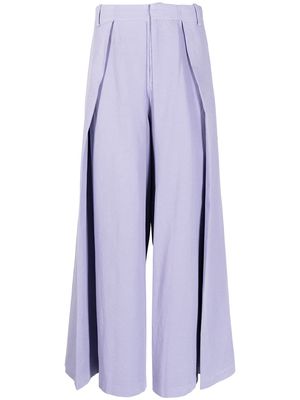 Charles Jeffrey Loverboy wide-leg tailored organic cotton trousers - Purple