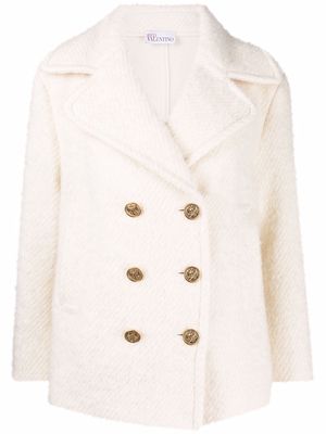 RED Valentino double-breasted notch lapel jacket - White