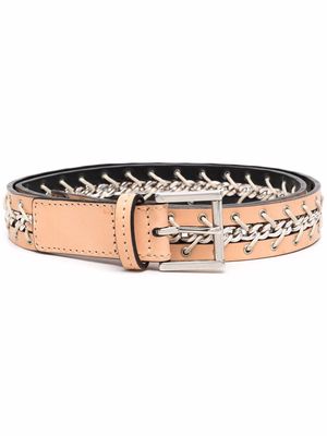 Gianfranco Ferré Pre-Owned 2000s chain-link embellished leather belt - Neutrals
