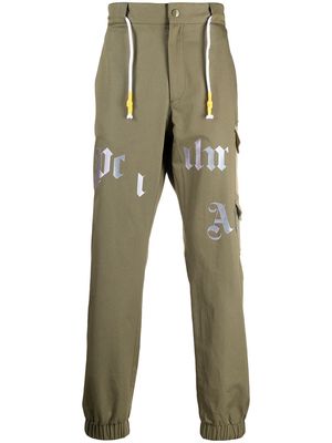 Palm Angels logo-print cargo trousers - Green