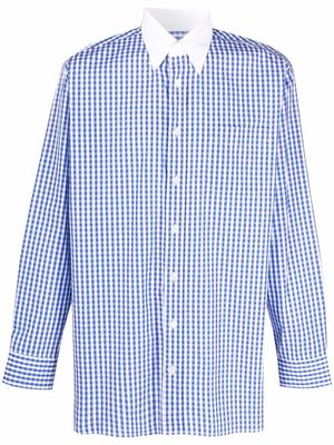 Mackintosh ROMA gingham-check button-down shirt - Blue