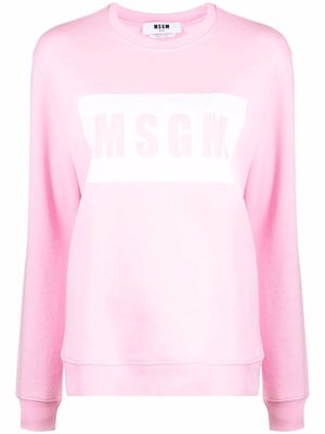 MSGM crew neck logo-print sweatshirt - Pink