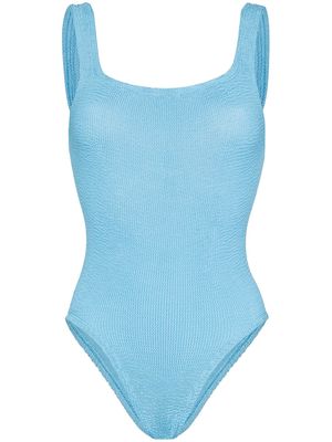 Hunza G square-neck open-back swimsuit - Blue