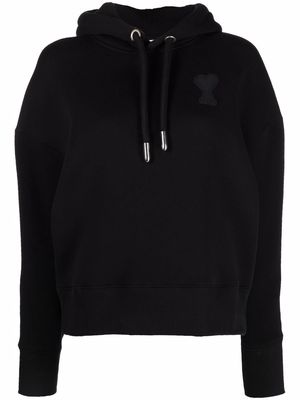 AMI Paris Ami de Coeur drawstring hoodie - Black