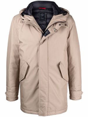 Fay hooded down jacket - Neutrals