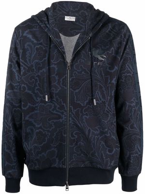 ETRO paisley-print zip-up hoodie - Blue