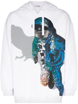 Valentino Spaceman print drawstring hoody - White
