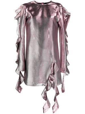Ellery ruffled metallic effect dress - Pink