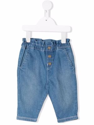 Chloé Kids washed denim tapered jeans - Blue
