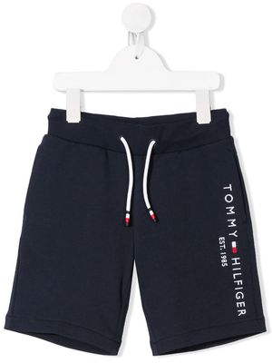 Tommy Hilfiger Junior embroidered logo cotton shorts - Blue
