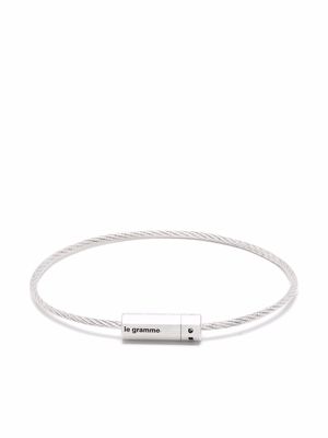 Le Gramme 7g brushed Octagon cable bracelet - Silver