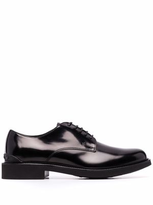 Tod's polished leather derby shoes - Black