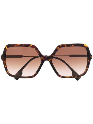 Burberry Eyewear oversized-frame Icon-stripe sunglasses - Brown