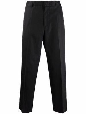 Jil Sander pressed-crease cotton tailored trousers - Black