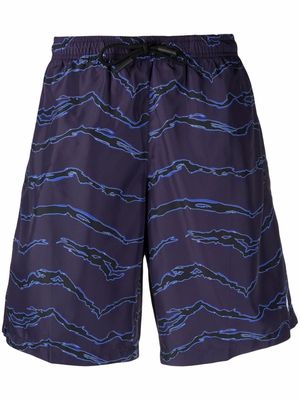 Marcelo Burlon County of Milan motif-print swimming shorts - Blue